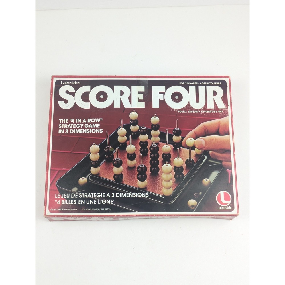 VINTAGE Score Four‎ Complete Lakeside 1978 Four in a Row Plastic Pegs